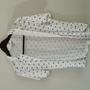 Men's medium white button-up with flowers